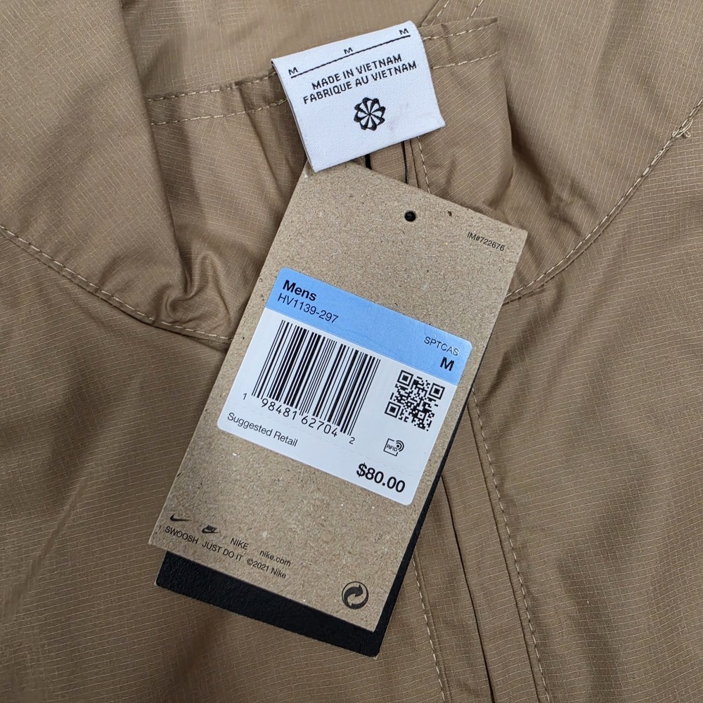 Nike Sportswear Club Roscoe Full-Zip Jacket Parachute Beige HV1139-297 Men's M - Picture 4 of 10